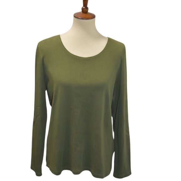 Karen Scott Scoop Neck Long Sleeve Tee - Picture 1 of 2
